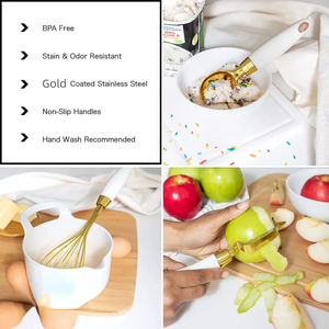 Novo Conjunto de Utensílios de Cozinha Dourados com 8 Peças, Acessórios de Cozinha, Conjunto de Utensílios de Aço Inoxidável com Revestimento de Cobre - Product Image 4