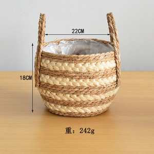 Panier de rangement extra-large en fibre végétale tressée écologique pour balcon intérieur, support de sol pour <span class=keywords><strong>pot</strong></span> de bonsaï et couvre-plante - Product Image 2