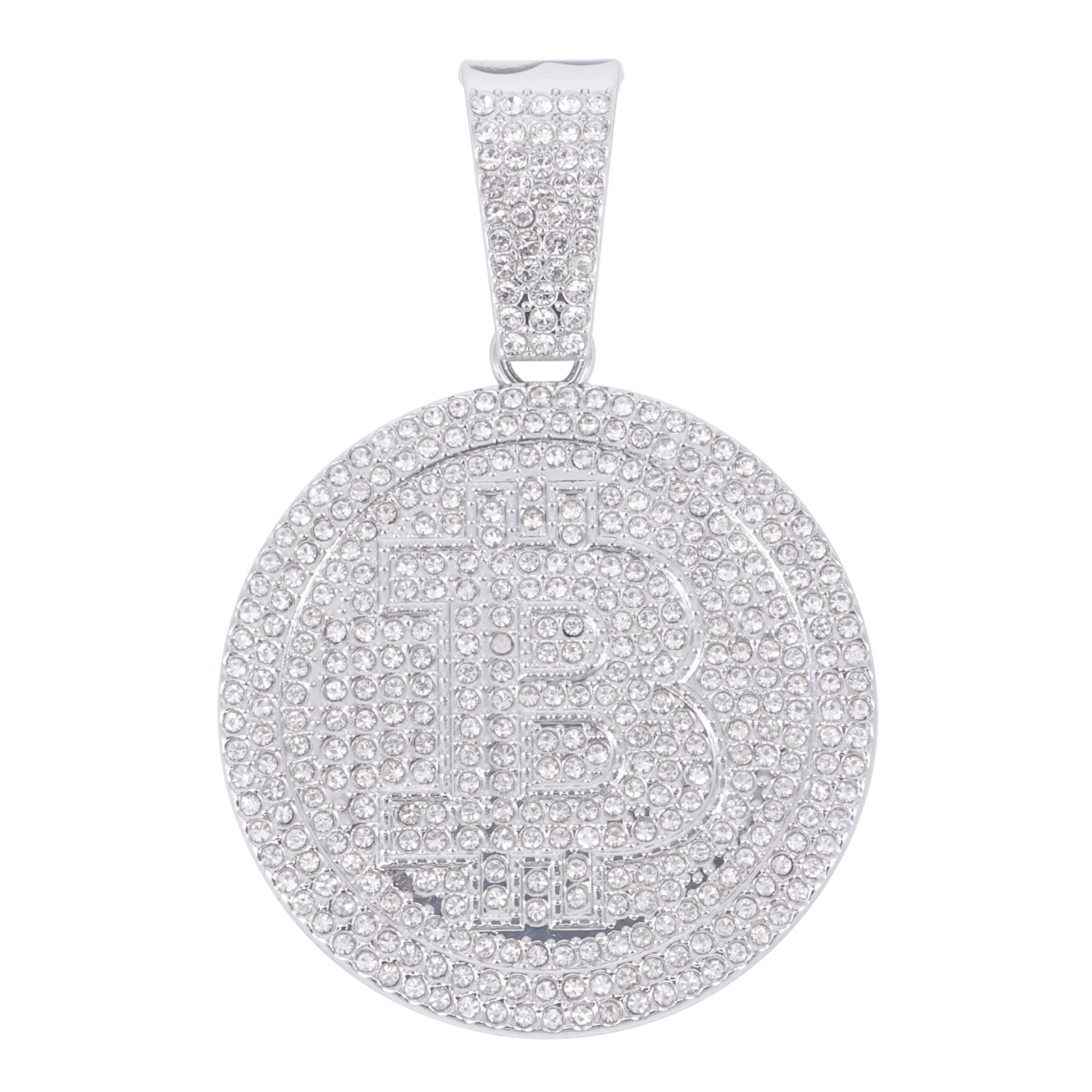 Silver single pendant (round plate b)