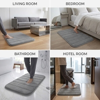Tapis de toilette personnalisable en polaire corail avec support PVC anti-déchirure, design moderne, pour usage domestique, fabriqué à la machine dans le Zhejiang
