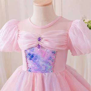 Robe de princesse sirène pour filles, robe de fée pour enfant, robe d'anniversaire pour fille - Product Image 4