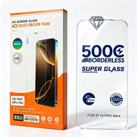 Protection d'écran en verre trempé ultra-fin 8K 500C 3D sans bordure, dureté 9H, antistatique, pour 18 Pro Max 17 16 Super Clear