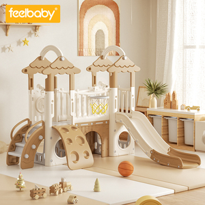 Feelbaby 2024 nuovo parco giochi al coperto giocattolo per bambini di bell'aspetto <span class=keywords><strong>scivolo</strong></span> e <span class=keywords><strong>altalena</strong></span> durevole PE plastica per uso <span class=keywords><strong>giardino</strong></span> - Product Image 1