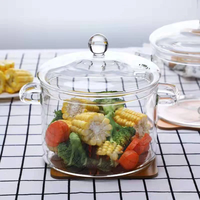 Marmites à soupe modernes à grande capacité, résistantes à la chaleur, compatibles avec les plaques à induction, à prix abordable, avec deux poignées, lavables au lave-vaisselle