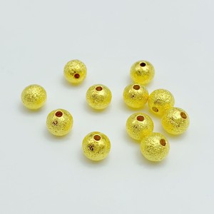 Frosted Round <b>Beads</b> 18K Gold Plated Copper Spacer <b>Beads</b> <b>For</b> <b>Bracelet</b> Making - Product Image 2