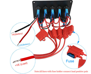 Étanche double port USB voltmètre numérique 12V sortie combinaison 5 Gang Marine LED bateau interrupteur panneau voiture interrupteur panneau - Product Image 5