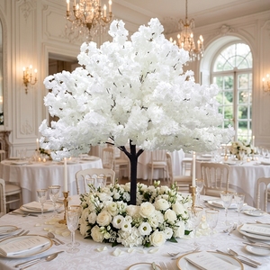 Árbol de Flores de Cerezo Artificial Sakura Blanco de 3M, 4-7 pies, Duradero, Impermeable, Ecológico, para Interiores/Exteriores, Bodas, Navidad - Product Image 1