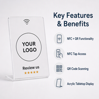 Plaque NFC QR personnalisée en acrylique NTAG215 13,56 MHz avec impression de logo sur mesure, vente en gros directe usine