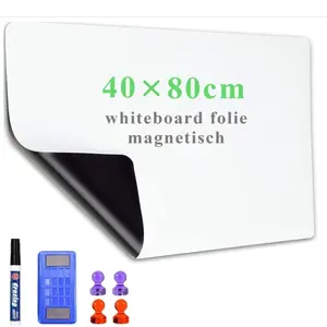 Magnetisch Whiteboard Papier, 40X80Cm, Diy Zelfklevend Droog Wissen Bordplaten, Whiteboard Film Stok Op Muur Voor Kantoor