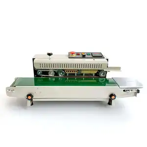 Máquina de sellado de bolsas de polietileno de cinta transportadora de impresión de fecha de pequeña empresa para máquina de sellado continuo