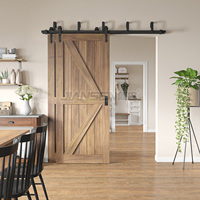 Kit de quincaillerie pour porte de grange à double battant de style classique, rail coulissant pour porte en bois double