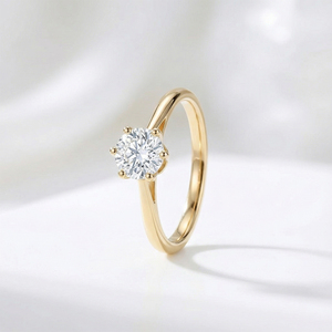 IGI認定 10K/14K/18K ソリッドゴールド 6プロング ラボダイヤモンドリング 2025 高級 クラシック ウェディング パーティー バンド - Product Image 1