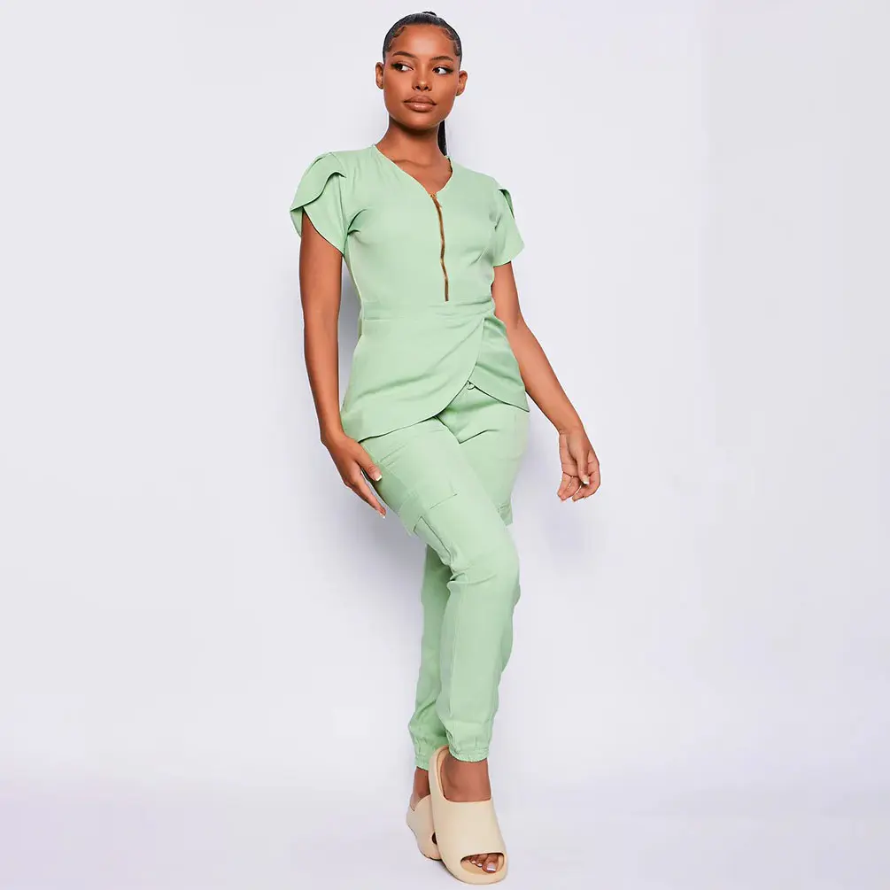Bestex Fashionable Hospital Rayon Anti-Wrinkle Spandex Jogger Women Scrubs Uniforms Sets Srubs Medical Scrubs Uniform Nurse