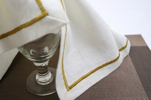 Serviettes de table en lin avec logo personnalisé, serviettes en tissu réutilisables pour restaurant et hôtel - Product Image 2