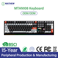Clavier mécanique sans fil OEM/ODM MTAN108 pleine taille en alliage d'aluminium, rétroéclairage RGB, tri-mode, hot-swap, personnalisable sur mesure