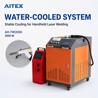 Machine de soudage laser portative refroidie par eau 2000W, soudeuse laser à fibre avec alimentation en fil optionnelle pour la fabrication métallique AH-TW2000