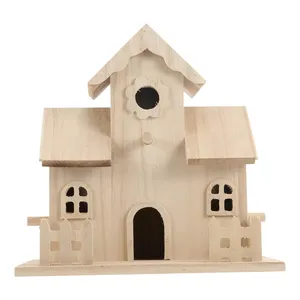 Unfinished Unpainted Wood Birdhouse Hanging Sleeping Nest Wooden Bird House