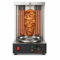 Parrilla Eléctrica Comercial para Shawarma de Acero Inoxidable, Máquina de Doner Kebab con Brocheta Giratoria de Sobremesa, Parrilla Gyro con Calentamiento por Infrarrojos