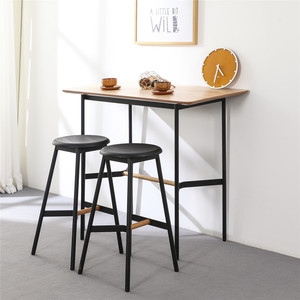 Taburete de <span class=keywords><strong>bar</strong></span> Design Furniture Sillas Altas Para <span class=keywords><strong>Bar</strong></span> Moderne Pieds En Métal Placage De Chêne Siège Rond En Bois <span class=keywords><strong>Chaise</strong></span> De <span class=keywords><strong>Bar</strong></span> Haute - Product Image 3
