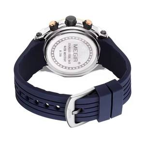 นาฬิกาข้อมือ MEGIR 2206 สำหรับผู้ชาย ดีไซน์ทันสมัย สายซิลิโคน โครโนกราฟ ปฏิทิน เรืองแสง กันน้ำ นาฬิกาสปอร์ตควอตซ์สำหรับผู้ชาย - Product Image 6