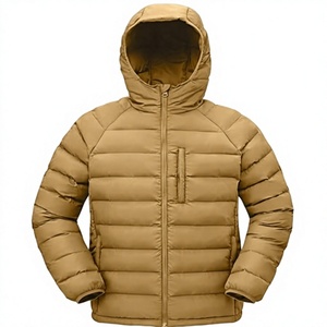 Men Casual Bubble Jacket Full Zip Drawstring Hooded <b>Padded</b> Down Alternative Winter <b>Coat</b> - Product Image 1