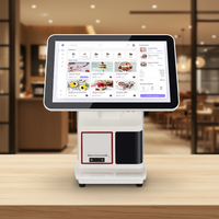 15.6 inç Çift Ekranlı Dokunmatik Yazarkasa Terminali Yazılımı Hepsi Bir Arada POS Sistemleri Süpermarket Perakende Restoran Kasiyer Makinesi