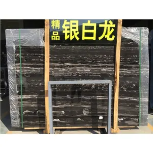 Natural stone supplier white vein black marble slabs and tiles