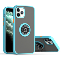 Sarung Ponsel Android Penutup Belakang 360, Dudukan Cincin Penyangga Transparan Matte untuk Samsung A12 A32 A52 A72 A02 A02S