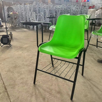 Chaise de bureau moderne, robuste, empilable, bon marché, métal coloré, plastique pp, chaise de salle à manger en plein air, de formation scolaire et de bureau