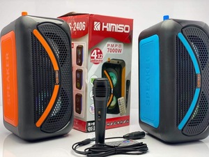 QS-2405 fabbrica all'ingrosso portatile altoparlante senza fili KIMISO doppio 4 pollici corno altoparlante piccolo Subwoofer altoparlante con luci RGB - Product Image 4