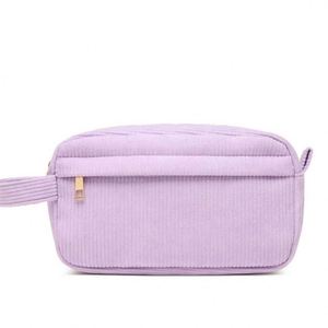 Bolsa de Cosméticos de Pana con Logotipo Personalizado, Gran Capacidad, Asa Suave, Moderna, para Viajes, Organizador de Maquillaje - Product Image 4