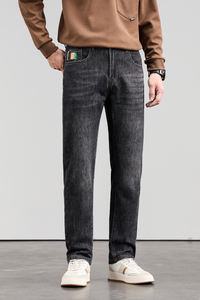 جينز رجالي بقصة ضيقة من الجينز المتوسط مريح ومتين وعصري وغير رسمي ملابس الشارع بنمط مستقيم شتوي متوسط مغسول - Product Image 5