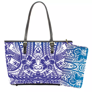 Sacoches et sacs à main en cuir personnalisé traditionnel polynésien Samoa <span class=keywords><strong>tatouage</strong></span> Tribal Tiaré mélange de couleurs imprimé fleuri pour femmes Luxe - Product Image 2
