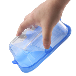 Lot de 6 couvercles extensibles en silicone de forme rectangulaire, pour bols, casseroles et poêles, pour la cuisine - Product Image 4