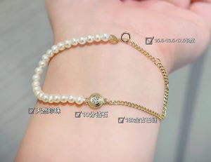 Xinfly 18k Pure Gold Luxury Adjustable Cuban Link Chain Natural Diamond Pearl <b>Bead</b> <b>Bracelets</b> - Product Image 3