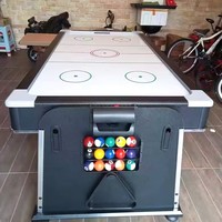 Table de billard rotative 4 en 1 multifonctionnelle de 7 pieds/8 pieds/9 pieds avec table de billard et de ping-pong, air hockey et dessus de salle à manger
