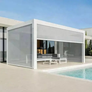 Windproof Zip theo dõi điện cơ giới Zip Màn hình PVC CuộN ngoài trời Patio Sun Shading bên ngoài cán ngoài trời con lăn mù bóng râm - Product Image 3