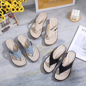 Women's Spring <b>Summer</b> Casual Retro Peep Toe <b>Wedge</b> Outdoor <b>Sandals</b> Large Size Comfortable Slip-On Shoes - Product Image 3