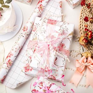 MAYPLUSS Gift Wrapping <b>Paper</b> Roll Pink Flower Birds Design 46.5 Sq Ft Single Side For Wedding Bridal Craft - Product Image 4