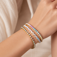 Bracelet tennis Kirin personnalisé en opale, bijoux étanches en argent 925, bracelets délicats en opale pour filles, OEM ODM
