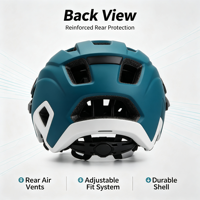 Casque de vélo bleu et blanc CE EN1078 pour adulte unisexe, multi-sports, léger, ventilé, avec feu arrière LED, pour trajets quotidiens, VTT, PC/EPS
