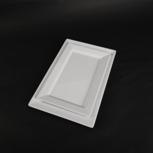 Vaisselle en mélamine A5, plat rectangulaire minimaliste pour fondue, plat rectangulaire long pour restaurant, plat de barbecue, plat de service - Product Image 3