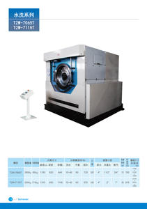 เครื่องล้างและกันความชื้น T2W-7115T 115กก. สแตนเลสไฟฟ้าเครื่องซักและซักพรมสำหรับซักผ้าในโรงแรม - Product Image 2