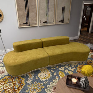 Comfortable Modern Tufted Velvet Upholstered One-Seater Sectional <strong>Sofa</strong> <strong>Foam</strong> Filling Armless Cushion Back Apartment Living Room - Product Image 2