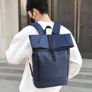 Wenjie Minimalist Canvas Vintage <b>Backpack</b> Unisex Softback 20-37L Waterproof Zipper Closure Leather Accents Daily Use Arcuate - Product Image 5