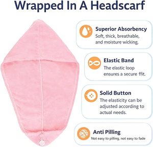 Toalla de Pelo y Turbante de Microfibra Absorbente y Antimicrobiana de Secado Rápido NOVISON, Color Sólido, para Mujer, Uso en Casa/Hotel/Playa/SPA - Product Image 5