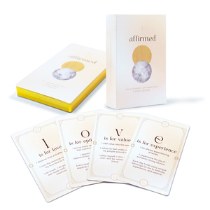 Tarjetas de afirmación personalizadas Juego diario Mejorar la salud mental Impresión de fábrica Tarjetas de afirmación positiva con borde de lámina de oro de lujo - Product Image 2