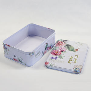Caixa de embalagem de lata retangular dobradiça, venda quente personalizada da impressão do presente do recipiente do retangular caixa de metal de estanho de três peças para lata do biscoito lata - Product Image 4