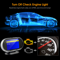 KONNWEI — Scanner — KW206, prise OBD2 pour voiture, compteur de vitesse, écran LCD, consommation de carburant, jauge de température