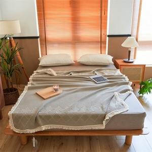 बिस्तर के लिए कंबल सुपर नरम बनावट ठोस सजावटी थ्रो कंबल कंबल बिस्तर और सोफे के लिए - Product Image 2